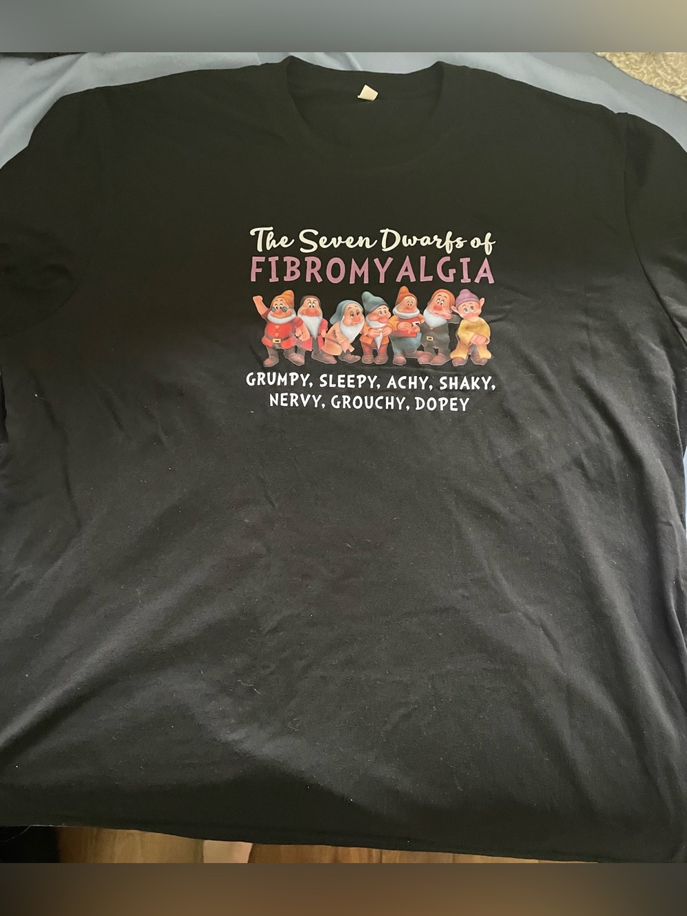 The Seven Dwarfs of Fibromyalgia Graphic Tee - Black